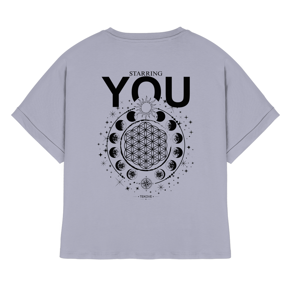 STARRING YOU - Womens Organic Rolled Sleeves T-Shirt