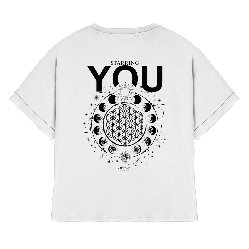 STARRING YOU - Womens Organic Rolled Sleeves T-Shirt