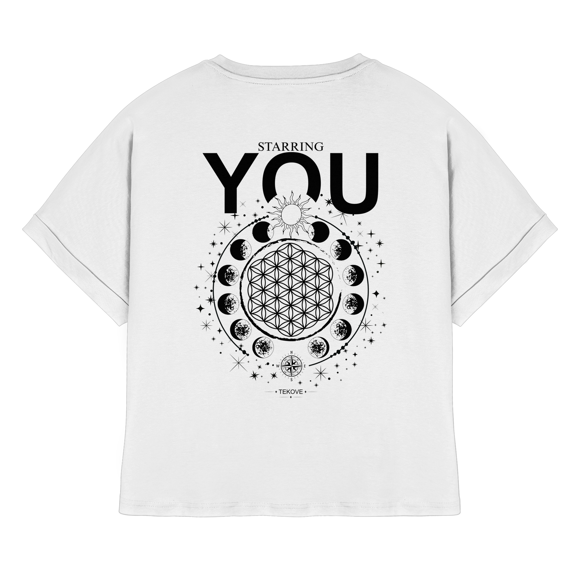 STARRING YOU - Womens Organic Rolled Sleeves T-Shirt